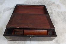 Load image into Gallery viewer, English Rosewood and Brass Banded Writing Box c.1880