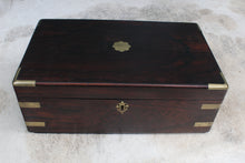 Load image into Gallery viewer, English Rosewood and Brass Banded Writing Box c.1880