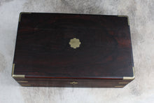 Load image into Gallery viewer, English Rosewood and Brass Banded Writing Box c.1880