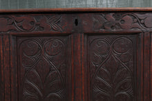 Load image into Gallery viewer, English Handcarved Oak Bedding Box c.1820