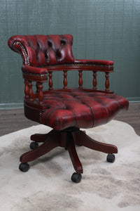 English Leather Desk Chair