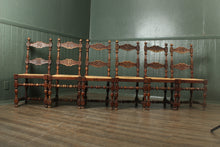 Load image into Gallery viewer, French Oak Rush Bottom Chairs c.1900 set of 6