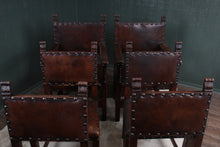 Load image into Gallery viewer, Set of 7 English Oak and Leather Chairs