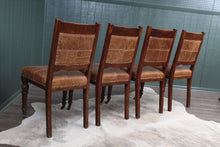 Load image into Gallery viewer, English Oak and Leather Chairs c.1900 set of 4