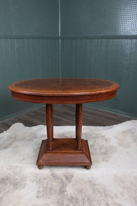 English Oak Marquetry Occasional Table c.1900