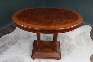 English Oak Marquetry Occasional Table c.1900