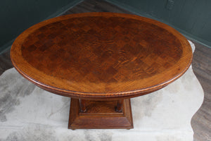 English Oak Marquetry Occasional Table c.1900