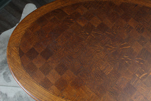 English Oak Marquetry Occasional Table c.1900