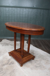 English Oak Marquetry Occasional Table c.1900