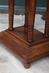 English Oak Marquetry Occasional Table c.1900