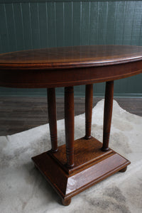 English Oak Marquetry Occasional Table c.1900