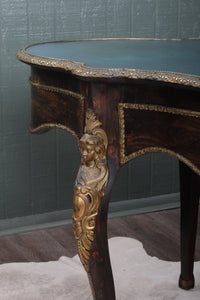 French Rosewood and Brass Ormolu Center Desk c.1900