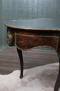 French Rosewood and Brass Ormolu Center Desk c.1900