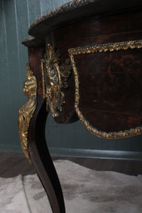 French Rosewood and Brass Ormolu Center Desk c.1900