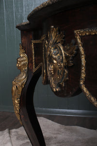 French Rosewood and Brass Ormolu Center Desk c.1900