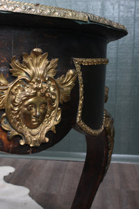 French Rosewood and Brass Ormolu Center Desk c.1900