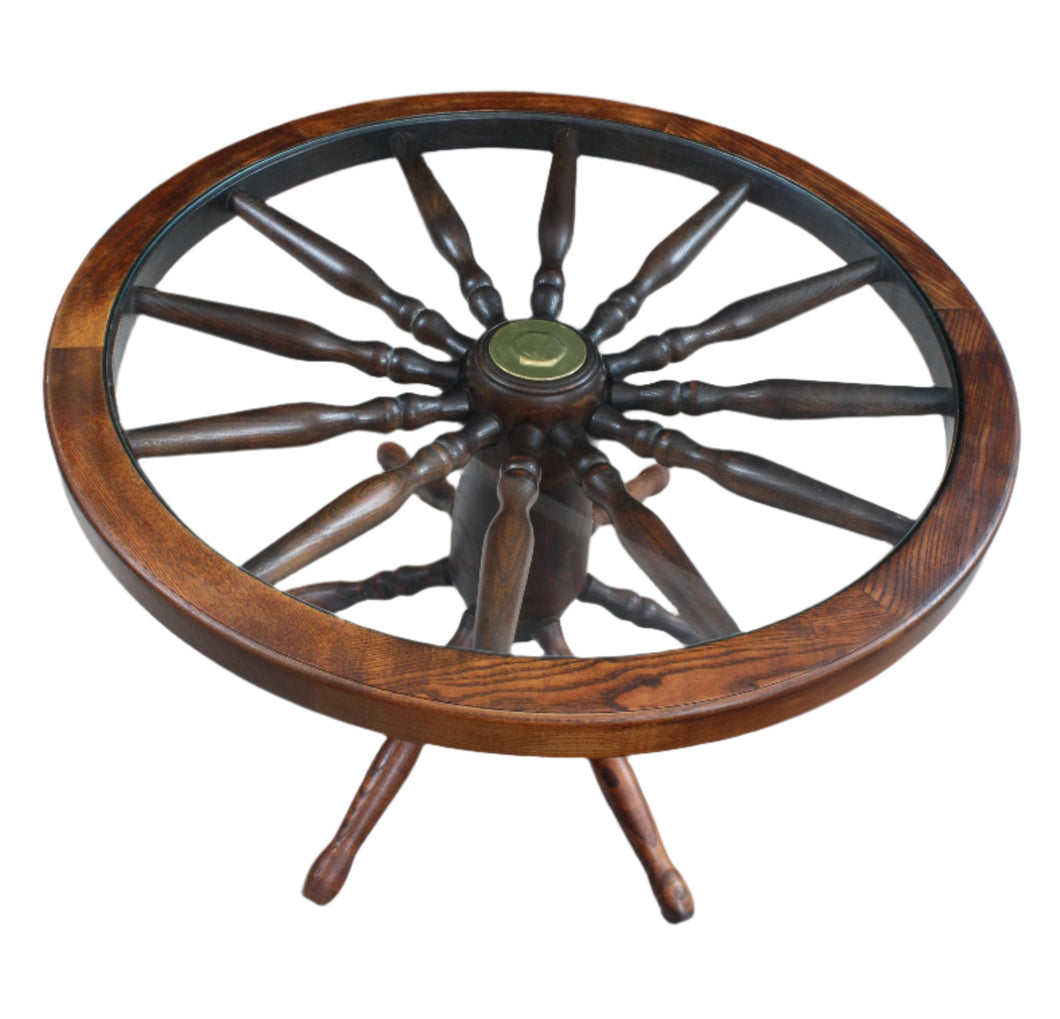 Vintage English Ships Wheel Coffee Table c.1950