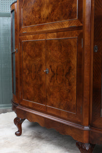 English Burl Walnut Cocktail Cabinet c.1930