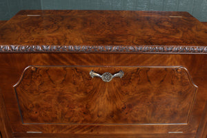 English Burl Walnut Cocktail Cabinet c.1930