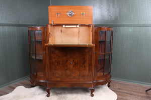 English Burl Walnut Cocktail Cabinet c.1930