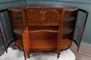 English Burl Walnut Cocktail Cabinet c.1930