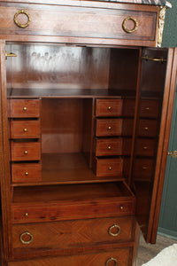 French Walnut Inlaid Escritoire c.1900