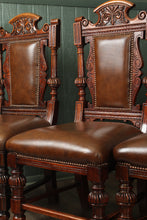 Load image into Gallery viewer, English Leather and Oak Chairs set of 6 c.1910