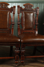 Load image into Gallery viewer, English Leather and Oak Chairs set of 6 c.1910