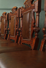 Load image into Gallery viewer, English Leather and Oak Chairs set of 6 c.1910