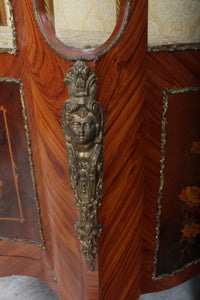 French Inlaid Cabinet with Brass Ormolu c.1950