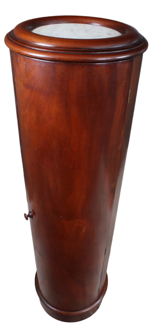 English Mahogany Pillar with Marble Top c.1950