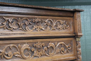 French Oak Carved Chest c.1880