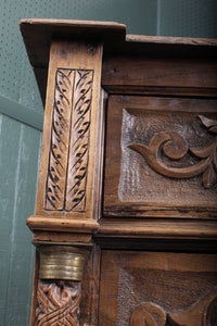 French Oak Carved Chest c.1880