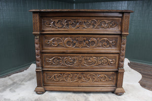 French Oak Carved Chest c.1880