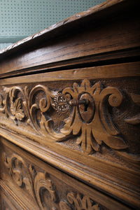 French Oak Carved Chest c.1880