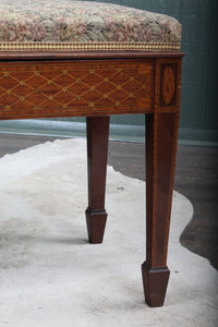 English Inlaid Mahogany Piano Bench c.1900