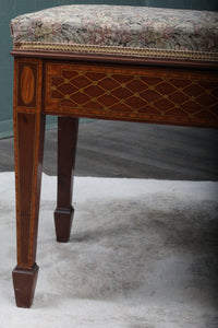 English Inlaid Mahogany Piano Bench c.1900