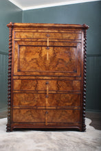 Load image into Gallery viewer, French Burl Walnut Escritoire c.1850