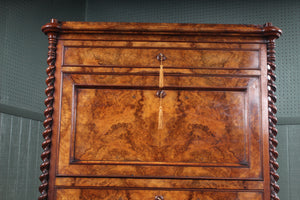 French Burl Walnut Escritoire c.1850