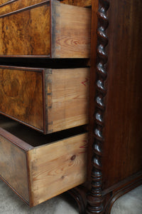 French Burl Walnut Escritoire c.1850