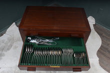 Load image into Gallery viewer, English Cutlery in Mahogany Cabinet c.1900
