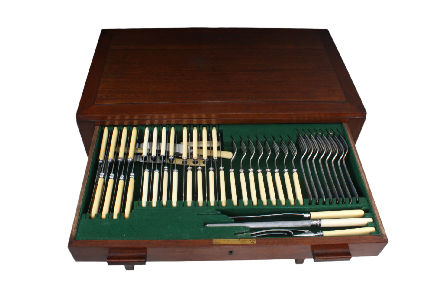 English Cutlery in Mahogany Cabinet c.1900