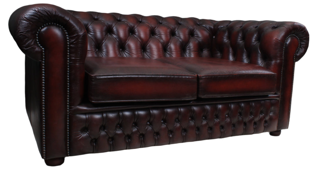 English Leather Chesterfield Sofa