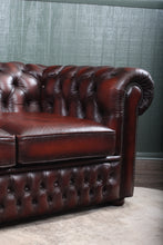 Load image into Gallery viewer, English Leather Chesterfield Sofa