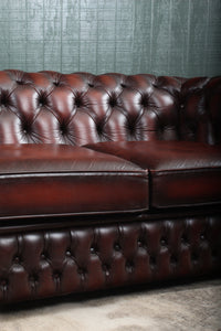 English Leather Chesterfield Sofa