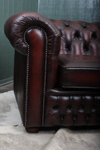 Load image into Gallery viewer, English Leather Chesterfield Sofa