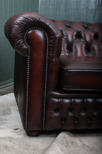 English Leather Chesterfield Sofa