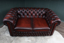 Load image into Gallery viewer, English Leather Chesterfield Sofa