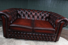 Load image into Gallery viewer, English Leather Chesterfield Sofa