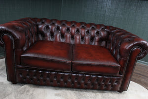 English Leather Chesterfield Sofa